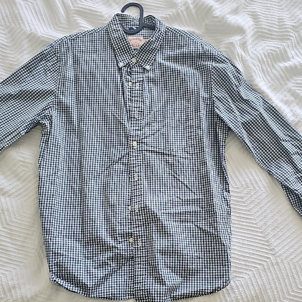 Brooks Brothers Black and White Checkered Shirt